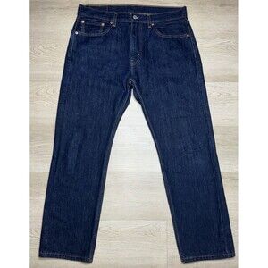 Levis 505 Jeans Mens 33x29 Blue Dark Wash Straight Fit Cotton Blend